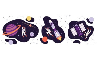 Astronomy Space People Design Concept Vector Illustration Concept
