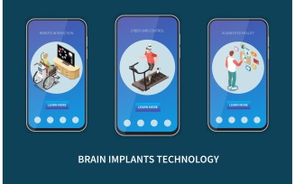Brain Implants Technologies 5 Vector Illustration Concept