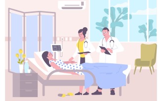 Doctor Hospital Flat Vector Illustration Concept