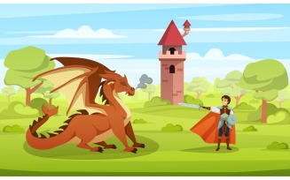 Fairy Tale Characters Cartoon 2 Vector Illustration Concept