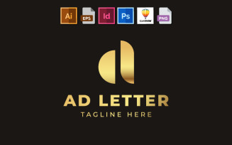 AD Letter Logo Template | Letter AD