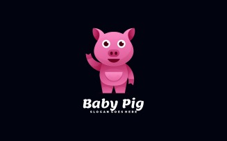 Baby Pig Gradient Logo Style