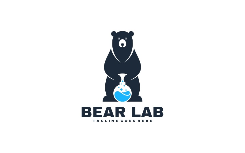Bear Lab Silhouette Logo Style Logo Template