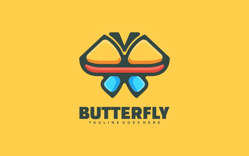 Butterfly Simple Mascot Logo Logo Template