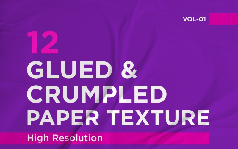 Glued, Wrinkled and Crumpled Paper Texture Vol 1 Background