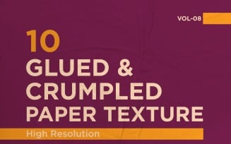 Glued, Wrinkled and Crumpled Paper Texture Vol 8
