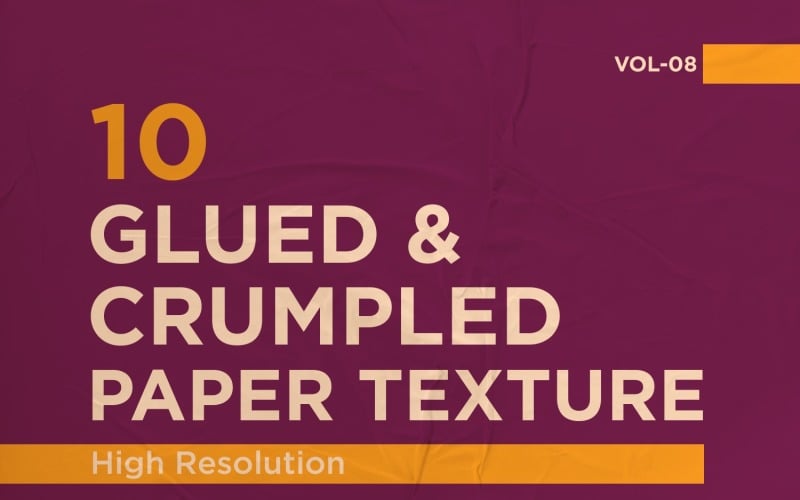 Glued, Wrinkled and Crumpled Paper Texture Vol 8 Background