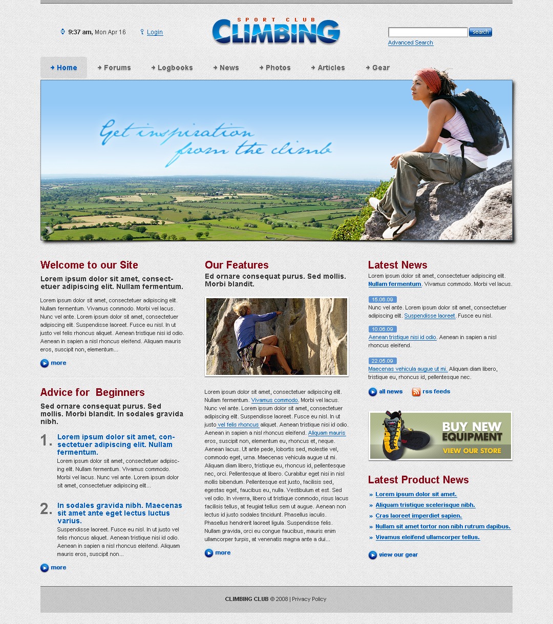 Climbing site Template 20554