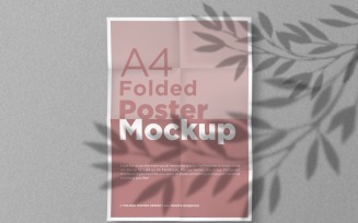 A4 Folded organic Paper flyer Mockup Design template