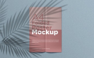 A4 Folded organic Paper Mockup Poster design template