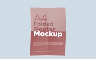 A4 Folded Paper Mockup Design Template