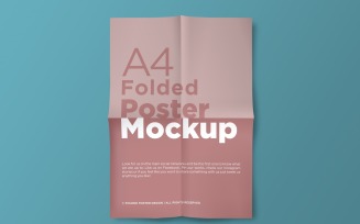 A4 Folded Paper Mockup flyer design template