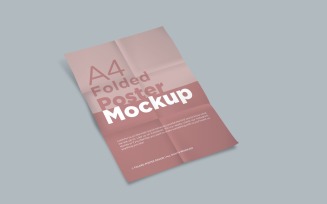 A4 Folded Paper Mockup Poster design template