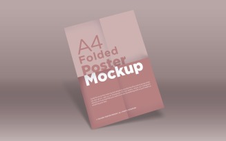 A4 Folded Paper Mockup Poster template