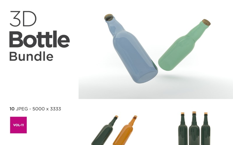 3D Bottle Mockup Bundle Vol-11 Product Mockup