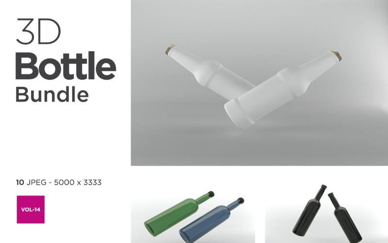 3D Bottle Mockup Bundle Vol-14 Product Mockup