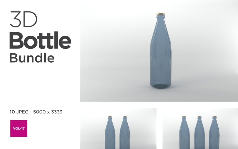 3D Bottle Mockup Bundle Vol-17 Product Mockup