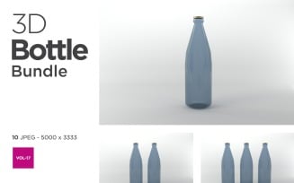 3D Bottle Mockup Bundle Vol-17
