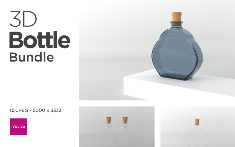 3D Bottle Mockup Bundle Vol-20 Product Mockup
