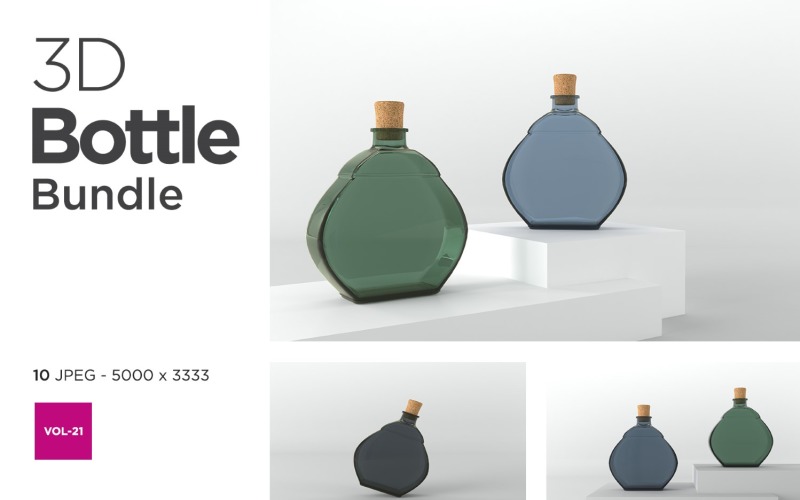 3D Bottle Mockup Bundle Vol-21 Product Mockup