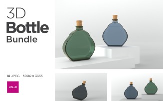 3D Bottle Mockup Bundle Vol-21