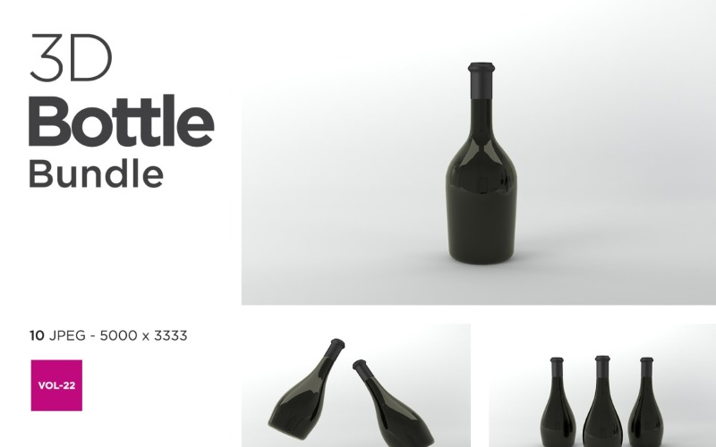 3D Bottle Mockup Bundle Vol-22 Product Mockup