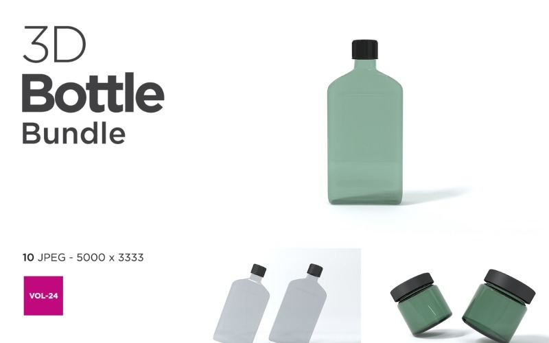 3D Bottle Mockup Bundle Vol-24 Product Mockup
