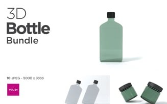 3D Bottle Mockup Bundle Vol-24