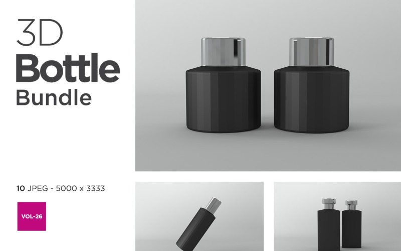 3D Bottle Mockup Bundle Vol-26 Product Mockup