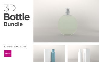 3D Bottle Mockup Bundle Vol-28