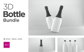 3D Bottle Mockup Bundle Vol-4