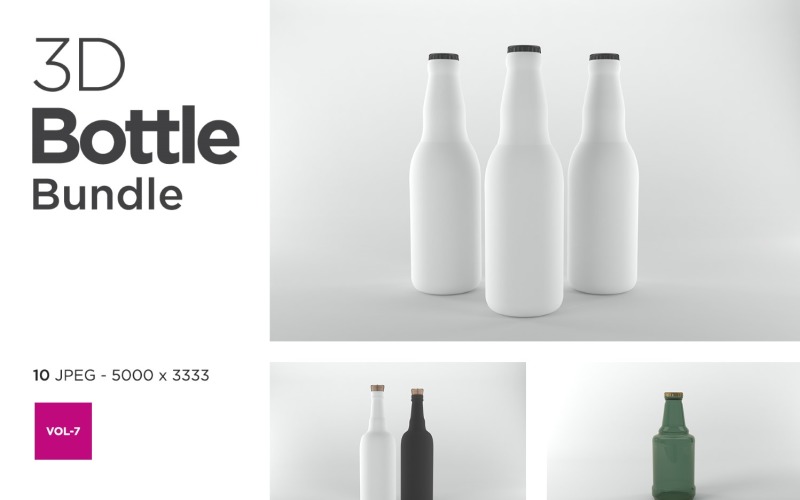3D Bottle Mockup Bundle Vol-7 Product Mockup