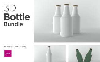 3D Bottle Mockup Bundle Vol-8