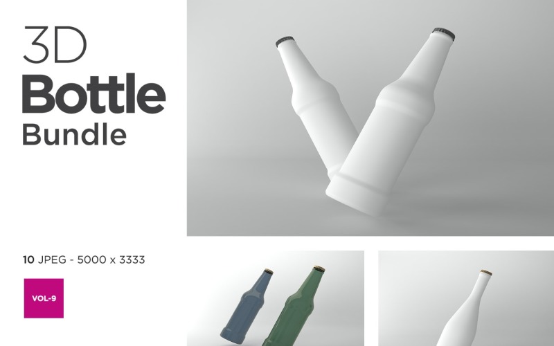 3D Bottle Mockup Bundle Vol-9 Product Mockup
