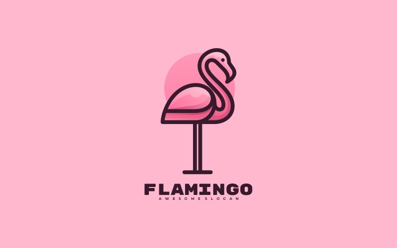 Flamingo Color Mascot Logo Logo Template