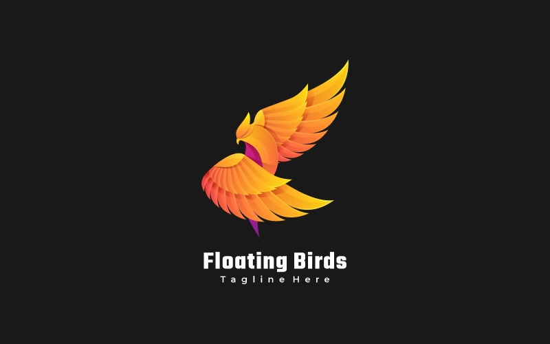 Floating Birds Gradient Colorful Logo Logo Template
