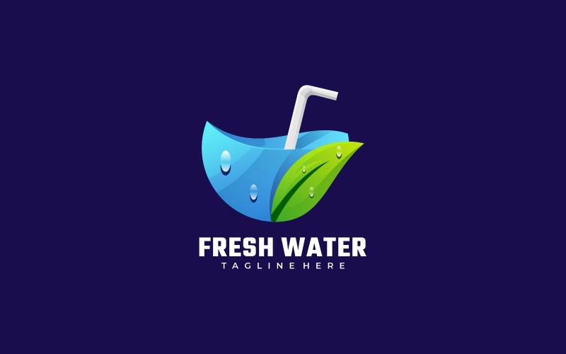 Fresh Water Gradient Logo Logo Template