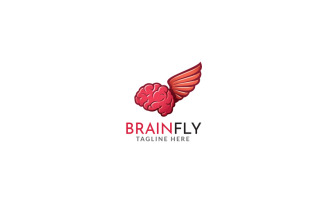 Brain Fly Logo Design Template