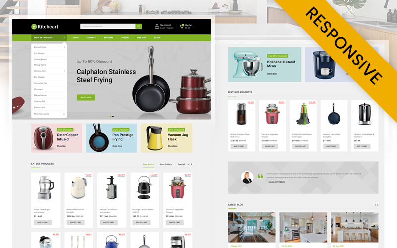 Kitchcart - Kitchen Appliances Store Opencart Responsive Theme OpenCart Template