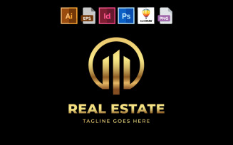 Real Estate Golden Logo Template