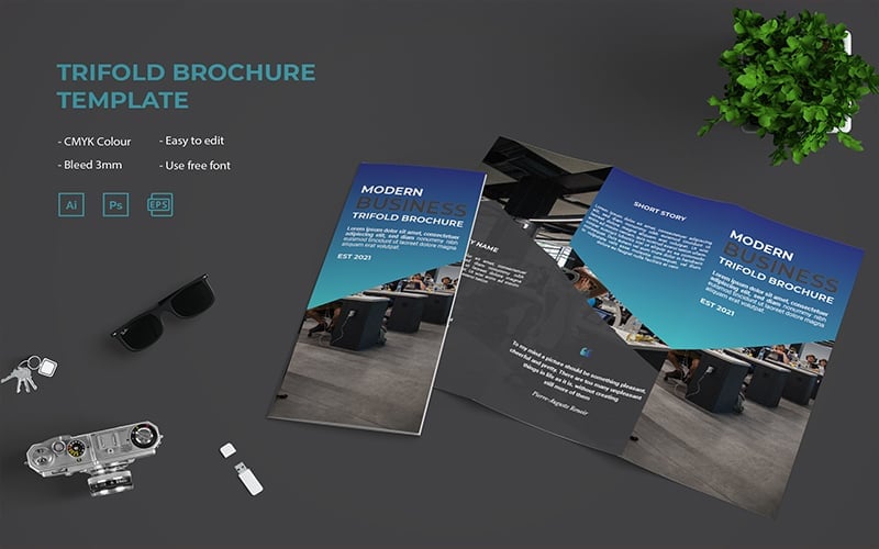 Template #205279 Trifold Flyer Webdesign Template - Logo template Preview