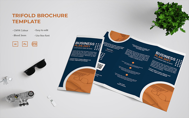 Business Plan 2021 - Trifold Brochure Corporate Identity