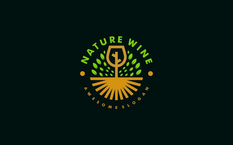 Nature Wine Vintage Logo Style Logo Template