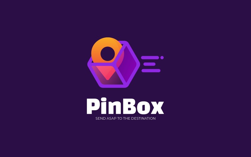 Pin Box Gradient Logo Style Logo Template