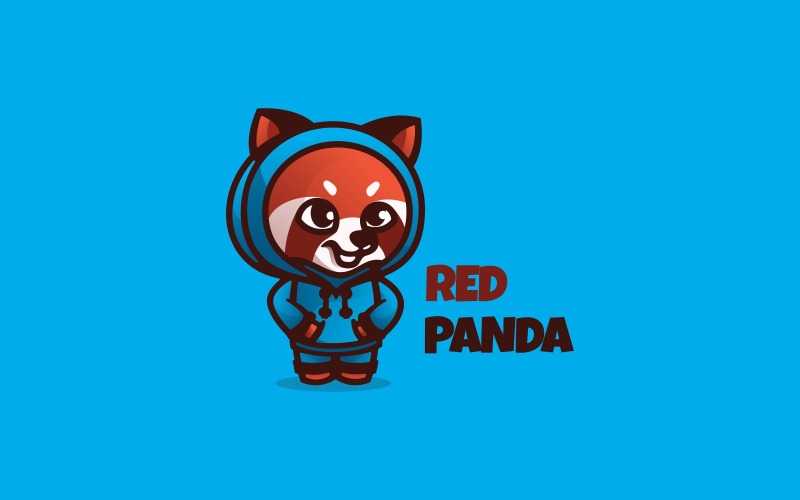 Red Panda Cartoon Logo Style Logo Template
