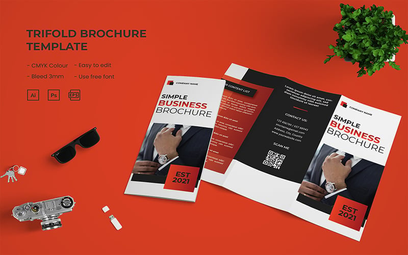 Simple Business - Trifold Brochure Corporate Identity
