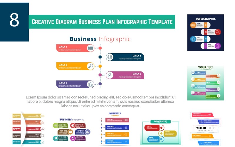 8 Creative Diagram Business Plan Infographic Template Illustration