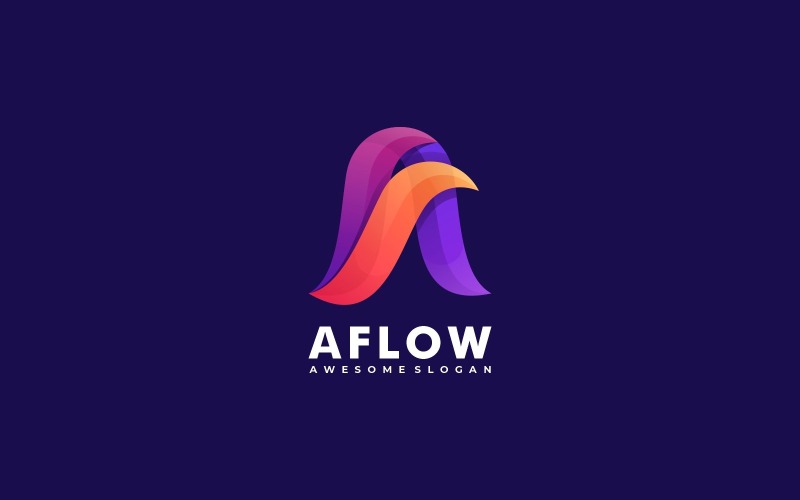 Letter A Gradient Colorful Logo Style Logo Template
