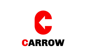 Letter C Arrow - Forward Negative Space Logo