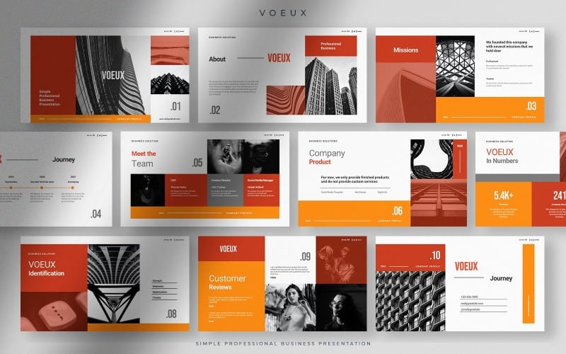 Voeux - Autumn Maple Leaves Simple Professional Business Presentation PowerPoint Template